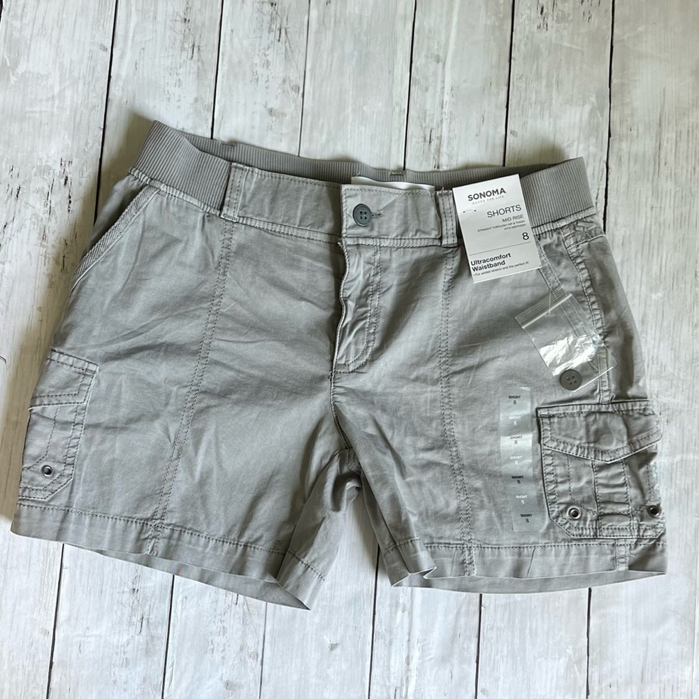NWT Sonoma Woman’s Gray Midrise Shorts Size 8